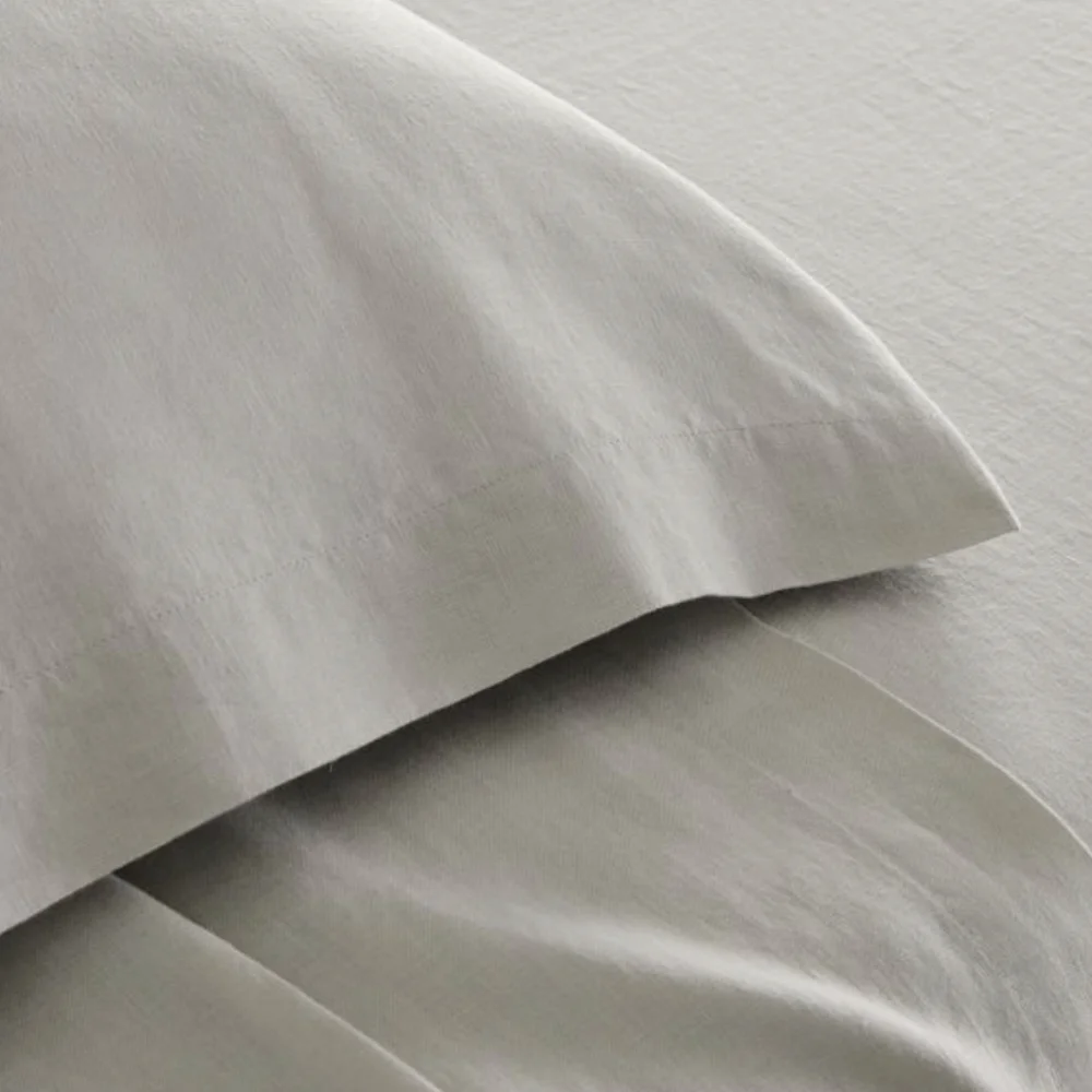 ❤️BUY 2 GET 1 FREE  European Flax Linen Sheet Set, Full, Frost Gray, Retail $269